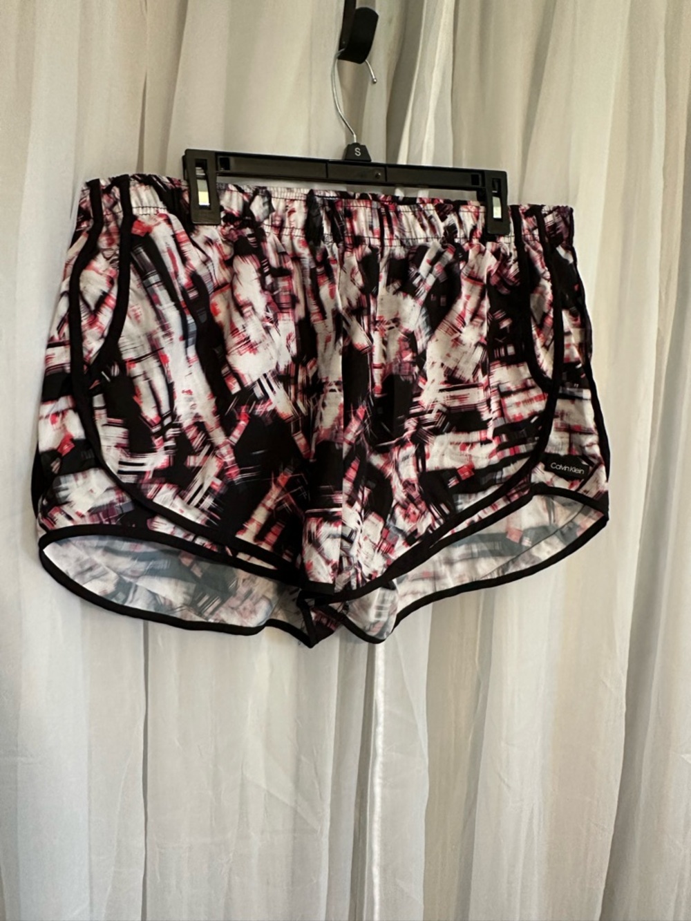 Calvin Klein Athletic Printed Running Shorts with Black Trim - Picture 2 of 7